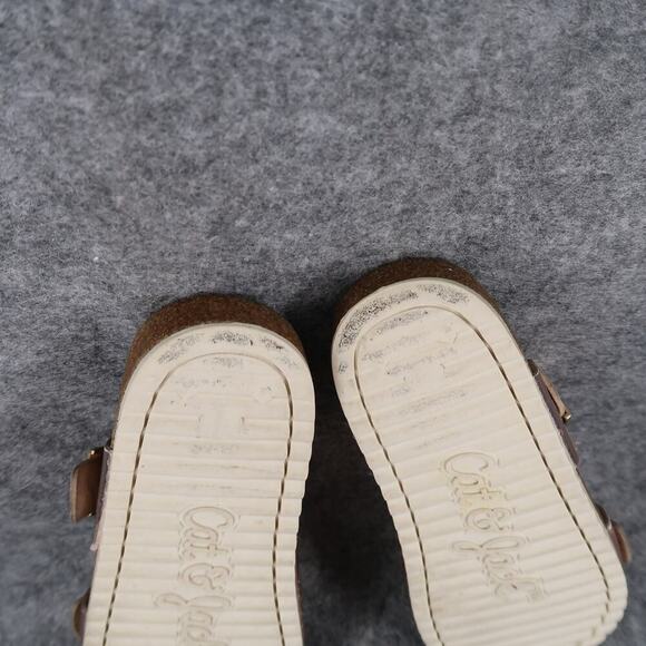 Cat & Jack Shoes Kids 13 Sandals Slides Double Strap Casual Slip On Metallic - Picture 10 of 10